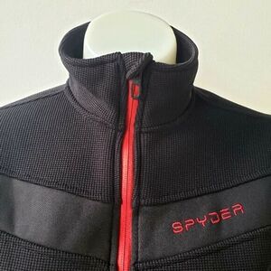 SPYDER vintage black with red details ribbed winter jacket